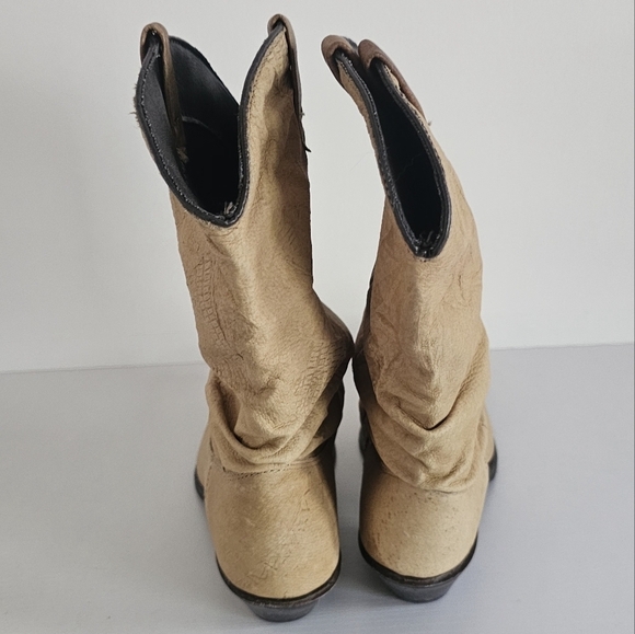 Dingo Vintage 80's Slouchy Tan Nubuck Cowboy Wester Women's Boots Size 6.5M - Picture 10 of 16